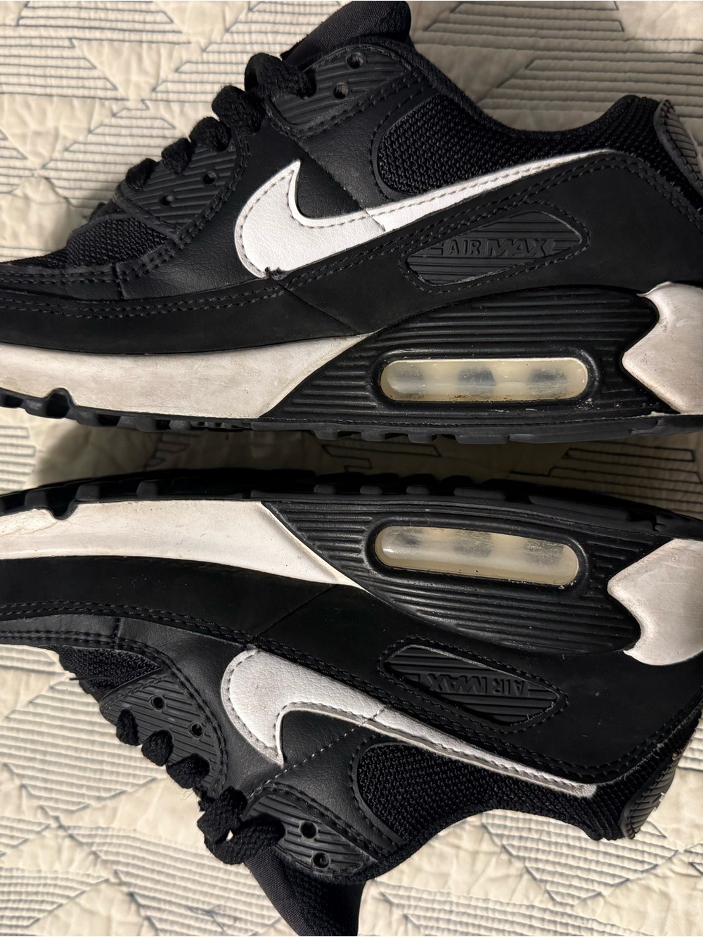 Nike Black and White Air Max Sneakers - Picture 6 of 8